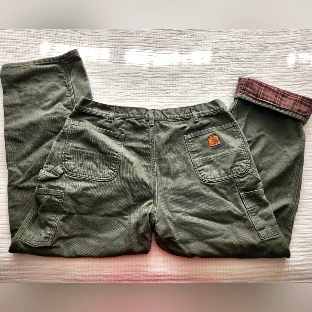 Carhartt B111 MOS Flannel Lined Duck Canvas Work Pants Men's 40x32